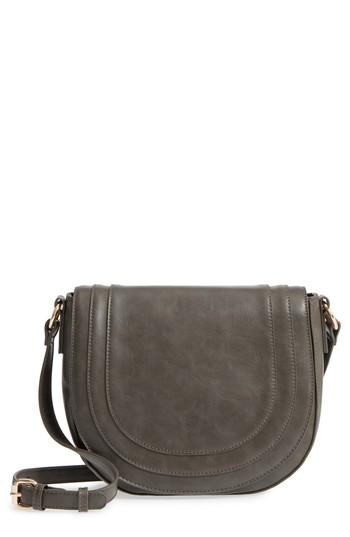 Sole Society Piri Faux Leather Saddle Bag - Grey