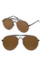 Women's Perverse 50mm Aviator Sunglasses - Black/ Brown