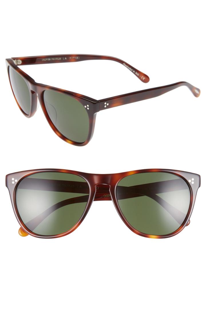 Women's Oliver Peoples Daddy B 58mm Square Sunglasses - Dark Mahogany