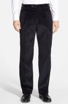 Men's Berle Pleated Corduroy Trousers X Unhemmed - Blue