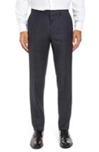 Men's Boss Giro Flat Front Solid Wool Trousers R - Blue