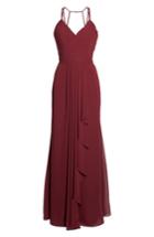 Women's Hayley Paige Occasions Chiffon Gown - Red