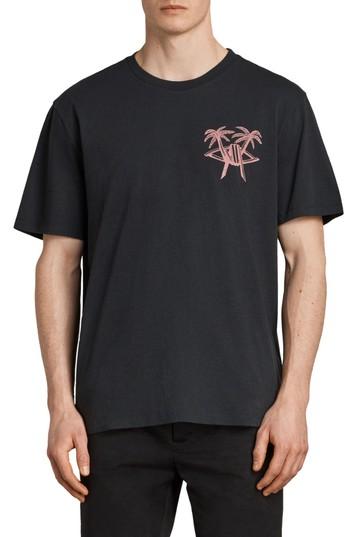 Men's Allsaints Barbed Palm Short Sleeve T-shirt - Black