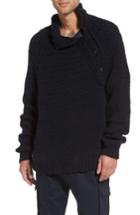 Men's Vince Side Button Mock Neck Sweater, Size - Blue