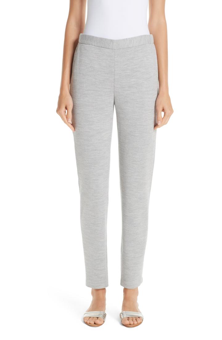 Women's St. John Collection Skinny Milano Knit Crop Pants - Grey