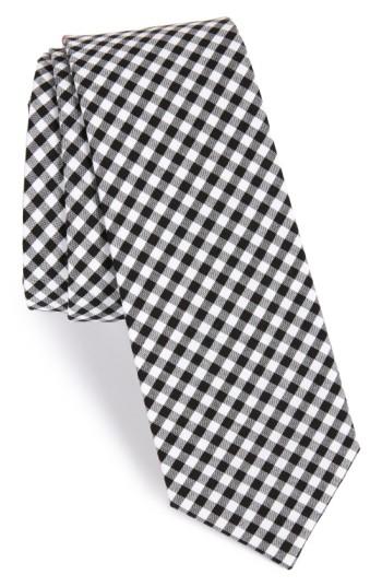 Men's The Tie Bar Check Cotton Tie, Size - Black (online Only)
