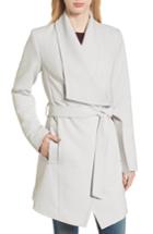 Women's Tahari Abbey Draped Collar Wrap Coat - Grey
