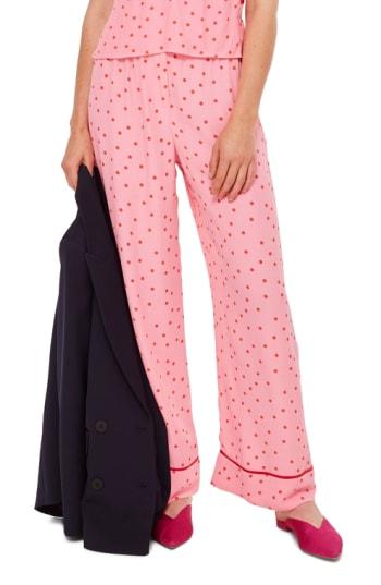 Women's Topshop Sugar Spot Print Trousers Us (fits Like 2-4) - Pink