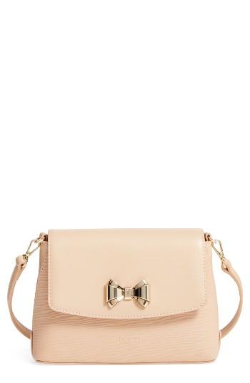 Ted Baker London Leather Crossbody Bag - Beige