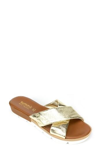 Women's Summit Floretta Platform Slide Sandal Eu - Metallic
