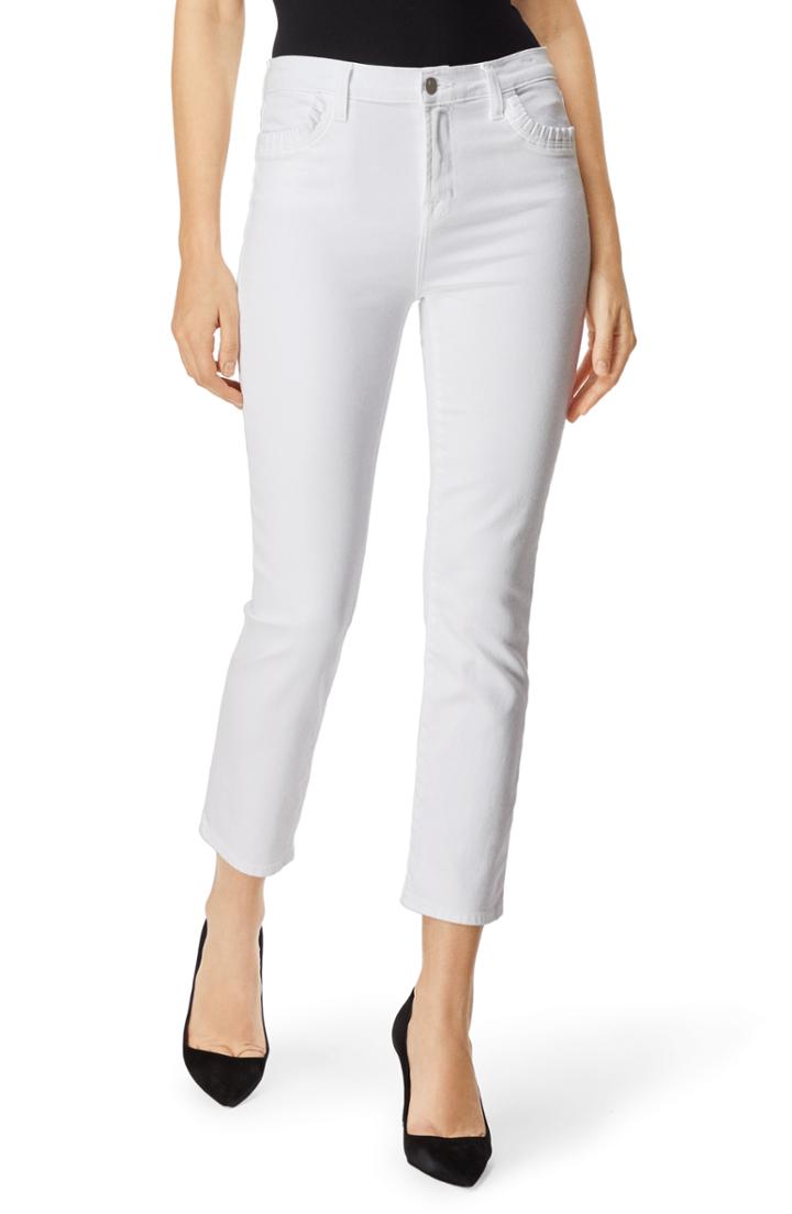 Women's J Brand Ruby High Waist Crop Cigarette Jeans - White