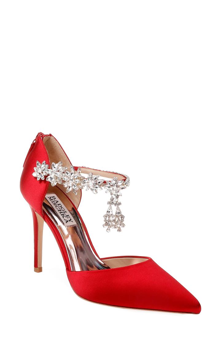 Women's Badgley Mischka Venom Crystal Embellished Pump M - Red