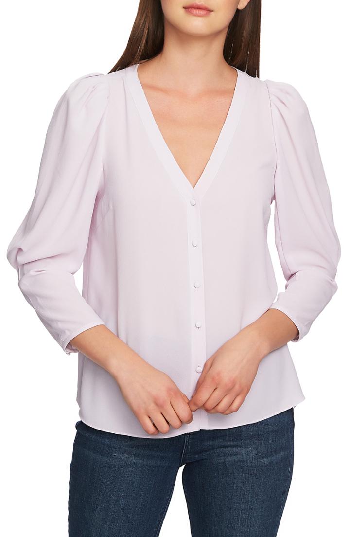 Women's 1.state Puff Sleeve Blouse, Size - Purple