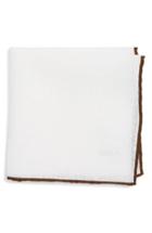 Men's Eton Solid Linen Pocket Square, Size - Brown