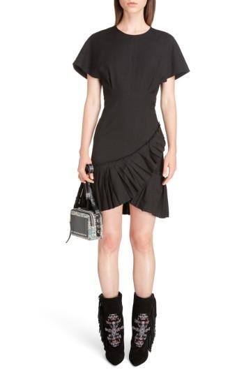 Women's Isabel Marant Rimba Ruffle Hem Dress Us / 34 Fr - Black