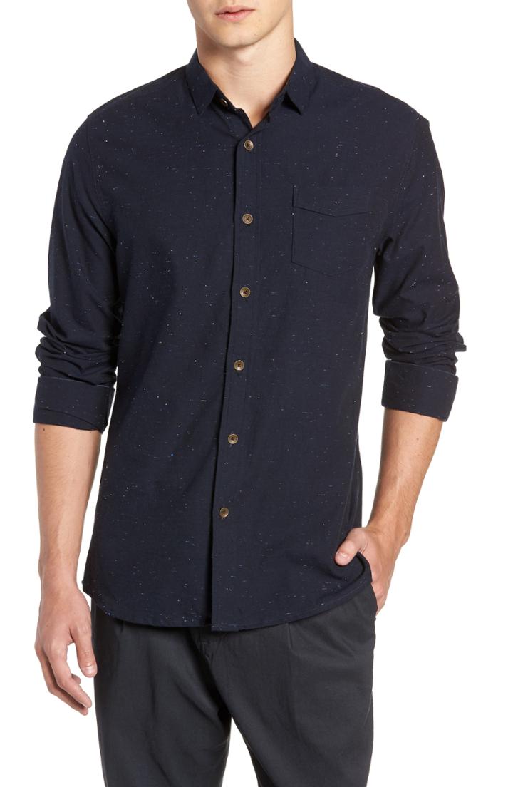 Men's Descendant Of Thieves Midnight Dot Speck Sport Shirt - Blue