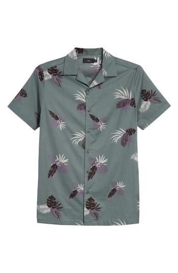 Men's Onia Linear Palm Print Vacation Shirt