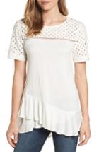 Women's Halogen Ruffle Hem Top - Ivory