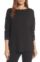 Women's Eileen Fisher Bateau Neck Sweater, Size - Black