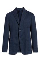 Men's Bugatchi Regular Fit Herringbone Cotton & Linen Blazer