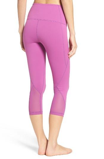 Women's Zella 'hatha' High Waist Crop Leggings, Size - Purple