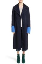 Women's Colovos Contrast Cuff Wool Coat - Blue
