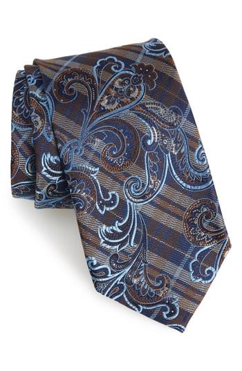 Men's Nordstrom Men's Shop Riscal Paisley Silk Tie, Size X-long - Brown