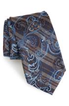 Men's Nordstrom Men's Shop Riscal Paisley Silk Tie, Size X-long - Brown
