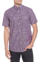 Men's Calilbrate Slim Fit Slub Woven Shirt - Purple