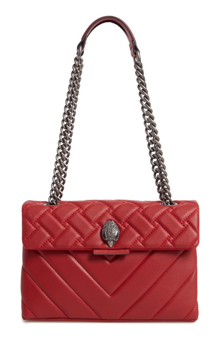 Kurt Geiger London Kensington Quilted Leather Shoulder Bag - Red