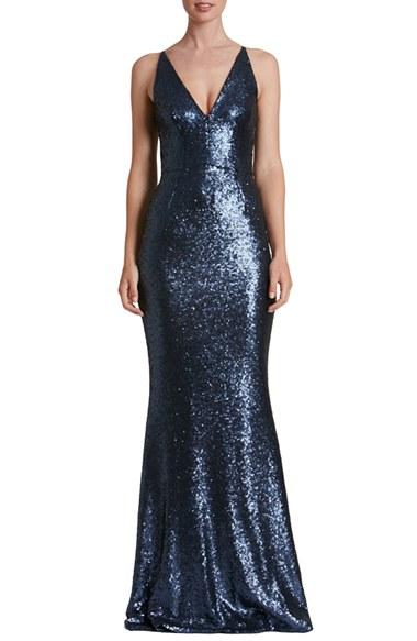 Women's Dress The Population Harper Mermaid Gown - Blue