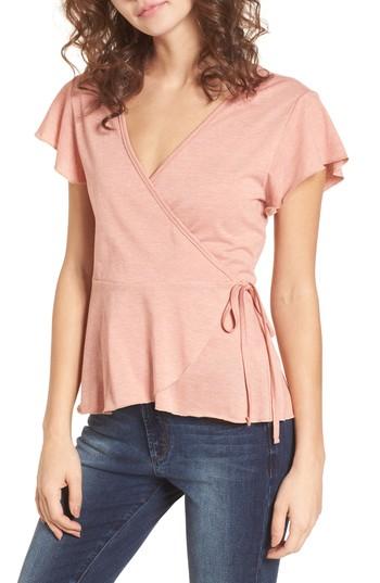 Women's Bp. Wrap Peplum Tee, Size - Pink