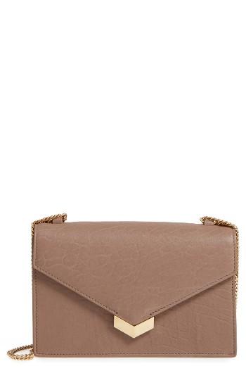 Jimmy Choo Leila Grainy Lambskin Leather Crossbody Bag - Beige