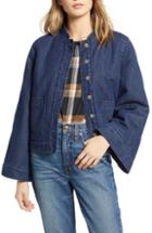 Women's Madewell Reversible Fleece Jean Jacket, Size - Blue