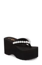 Women's Rocket Dog Bungalow Platform Wedge Flip Flop M - Black