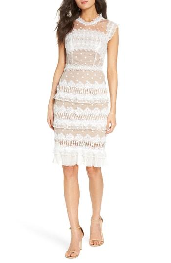 Women's Bronx And Banco Majiorca Dot Lace Cocktail Dress Us / 6 Au - White