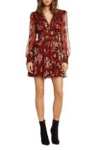Women's Willow & Clay Print Smocked Fit & Flare Dress - Red