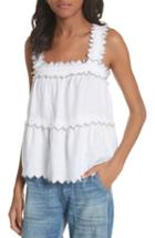 Women's La Vie Rebecca Taylor Embroidered Linen Tank - White