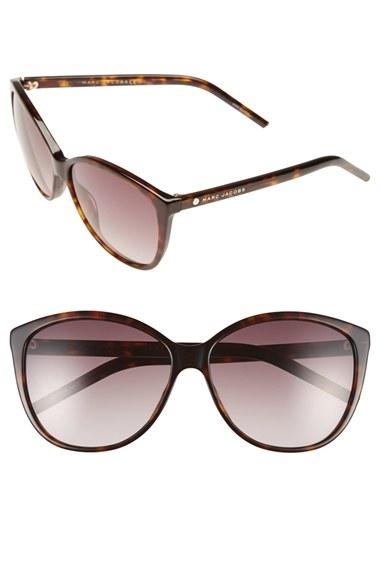 Women's Marc Jacobs 58mm Polarized Butterfly Sunglasses - Dark Havana