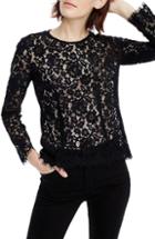 Women's J.crew Lace Top With Built-in Camisole - Black
