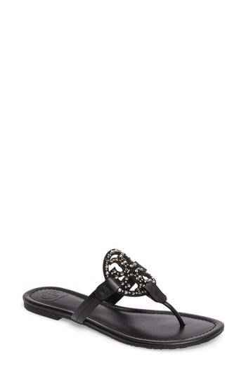 Women's Tory Burch Miller Embellished Sandal M - Black