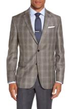 Men's Ted Baker London Jay Trim Fit Plaid Wool Sport Coat R - Brown