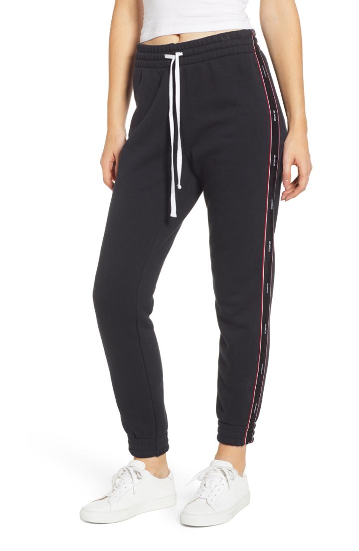 Women's Kendall + Kylie Fleece Jogger Pants - Black