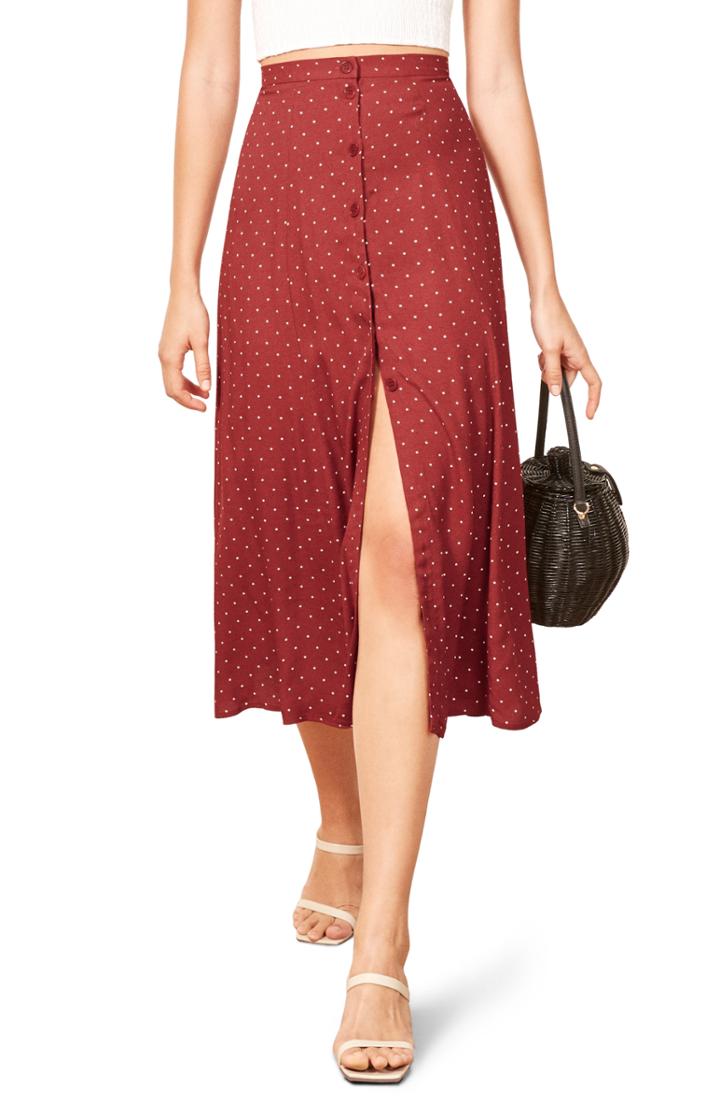 Women's Reformation Hermosa Button Up Midi Skirt