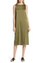 Women's Eileen Fisher Stretch Silk Tank Dress - Green