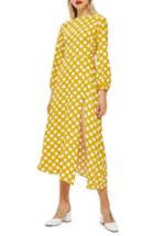 Women's Topshop Open Back Midi Dress Us (fits Like 0-2) - Yellow