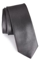 Men's The Tie Bar Solid Silk Skinny Tie, Size - Grey