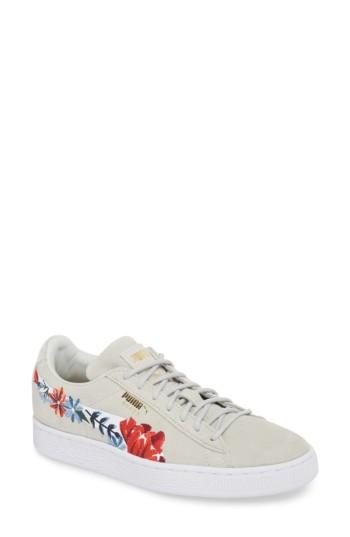 Women's Puma Suede Hyper Embellished Sneaker M - White
