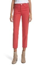 Women's Rag & Bone/jean Ash High Waist Crop Straight Leg Jeans - Red