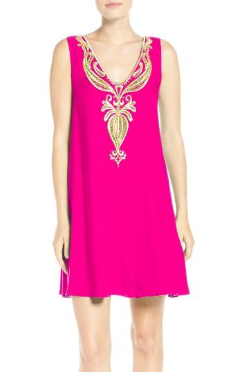 Women's Lilly Pulitzer Owen Embroidered Trapeze Dress - Pink